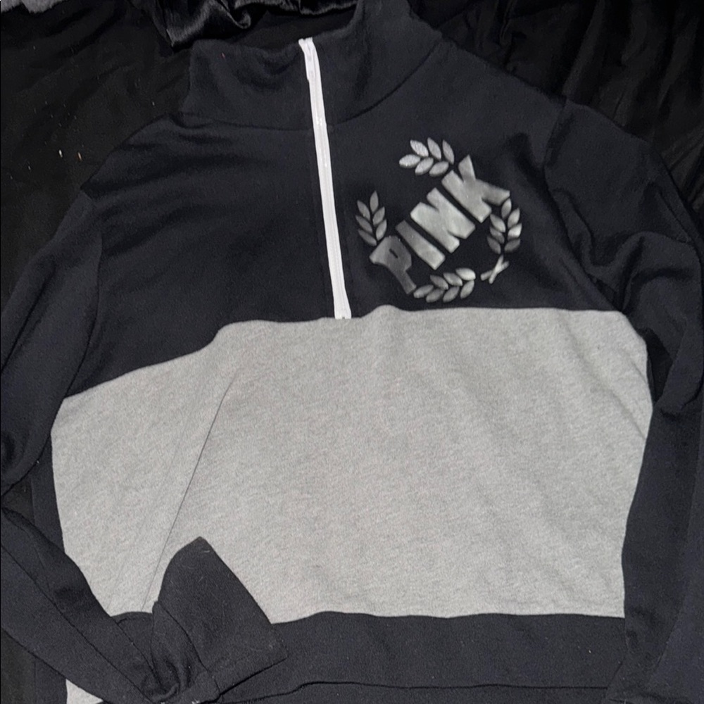 PINK Victoria's Secret Black and Gray Sweater